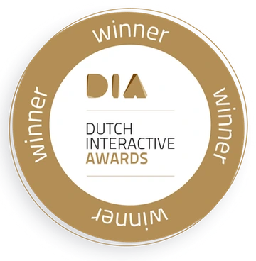 Dutch Interactive Awards winner badge.